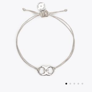 NWT Tory Burch Celebrate Ambition Cinch Bracelet in silver.
